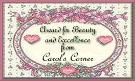 Award for Beauty and Excellence from Carol's Corner
