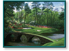 Larry Dyke art print: The 12th at Augusta